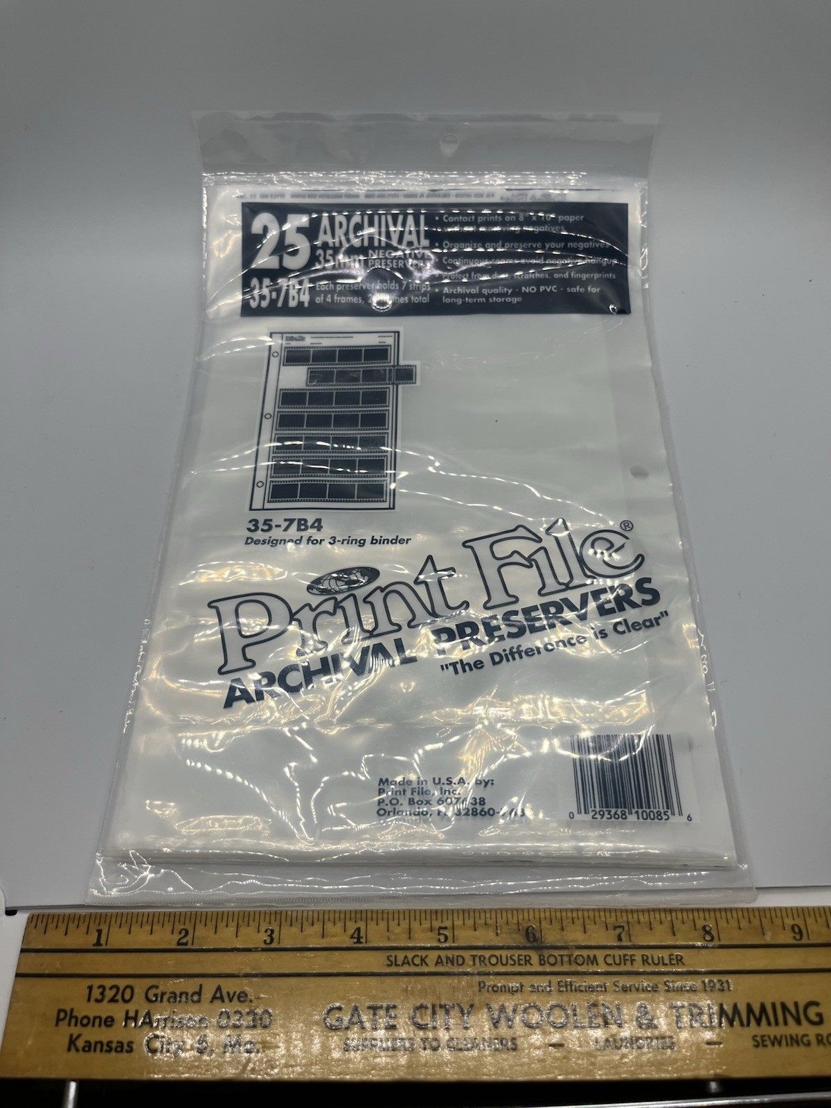 Print File 35-7B4 35mm Archival Negative Preservers 3-hole Type 25 Sheets V3