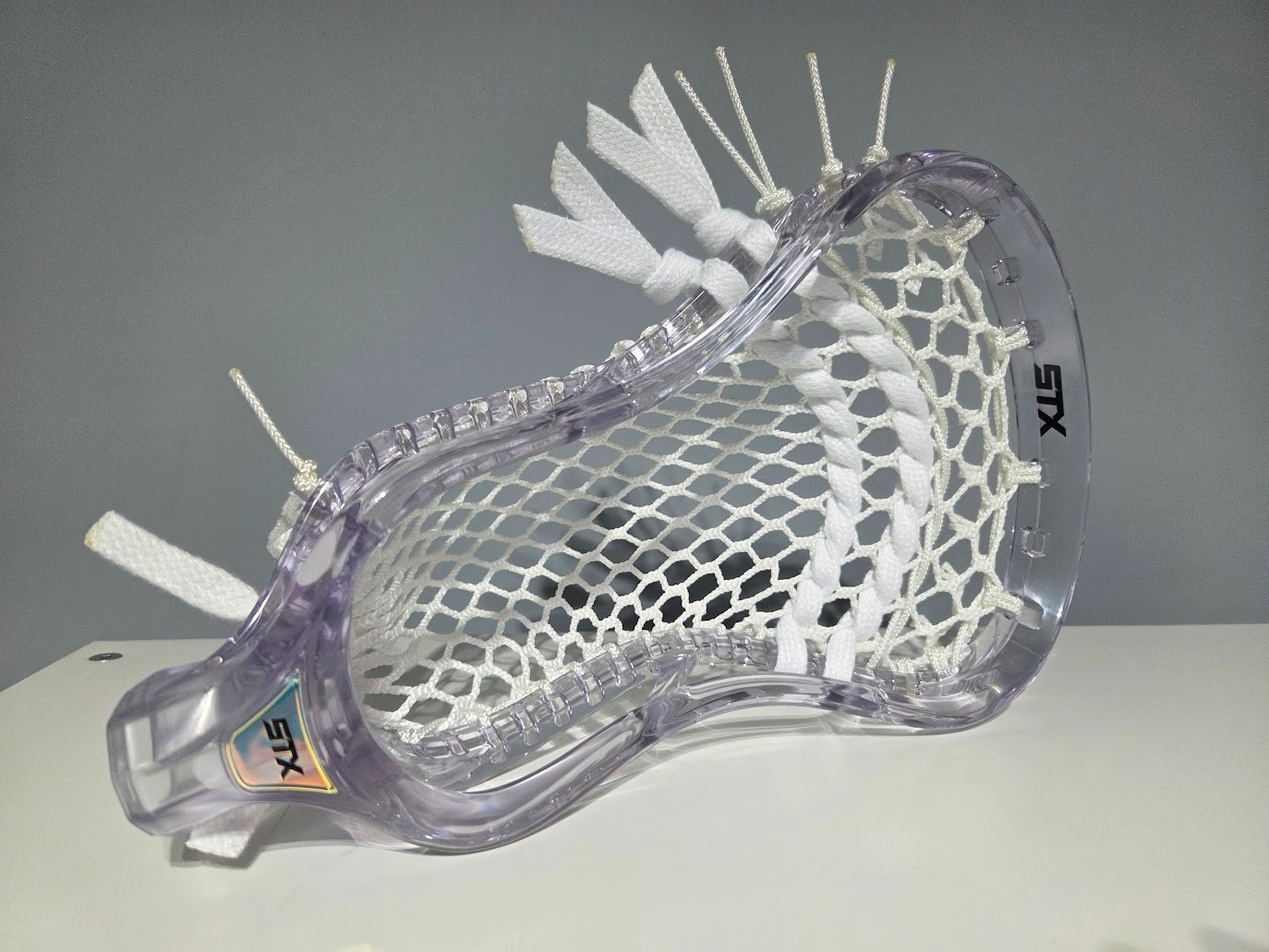 NEW Custom Stringing STX STALLION 1K Prism Clear Lacrosse LAX Head UNC Tar Heels
