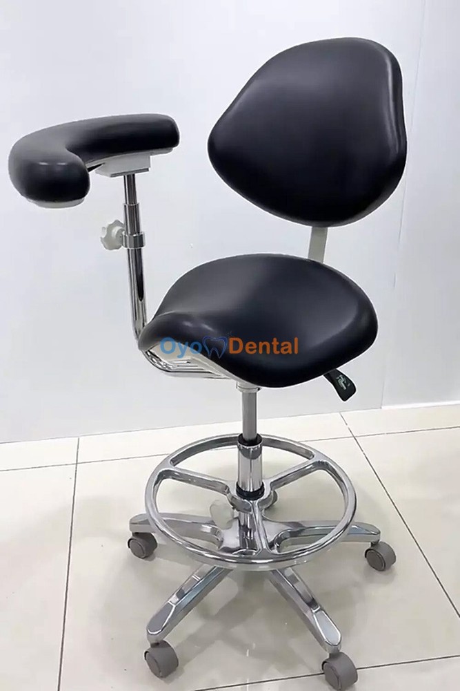 Ergonomic Adjustable Dental Operator Stool with Armrest Backrest Assistant Chair