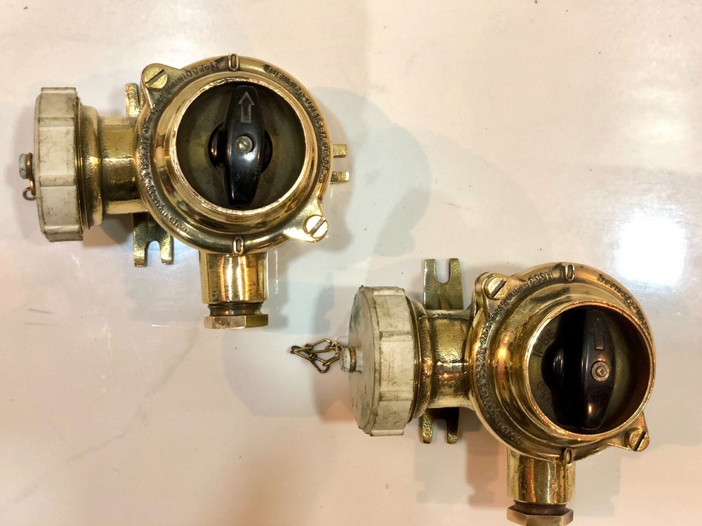 Brass Ship Switch & Socket – Original Industrial Nautical Electrical Fixture