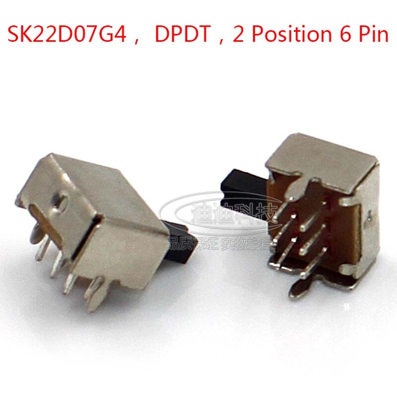 ON-OFF DPDT 2 Position 6 Pin PCB Panel Mini Horizontal Slide Switch 4mm Handle