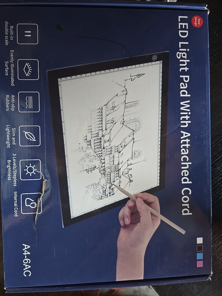 LED light pad with attached cord