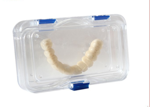 Hinged Display Box Clear Membrane Storage Boxes Jewelry False Teeth Case 10pcs