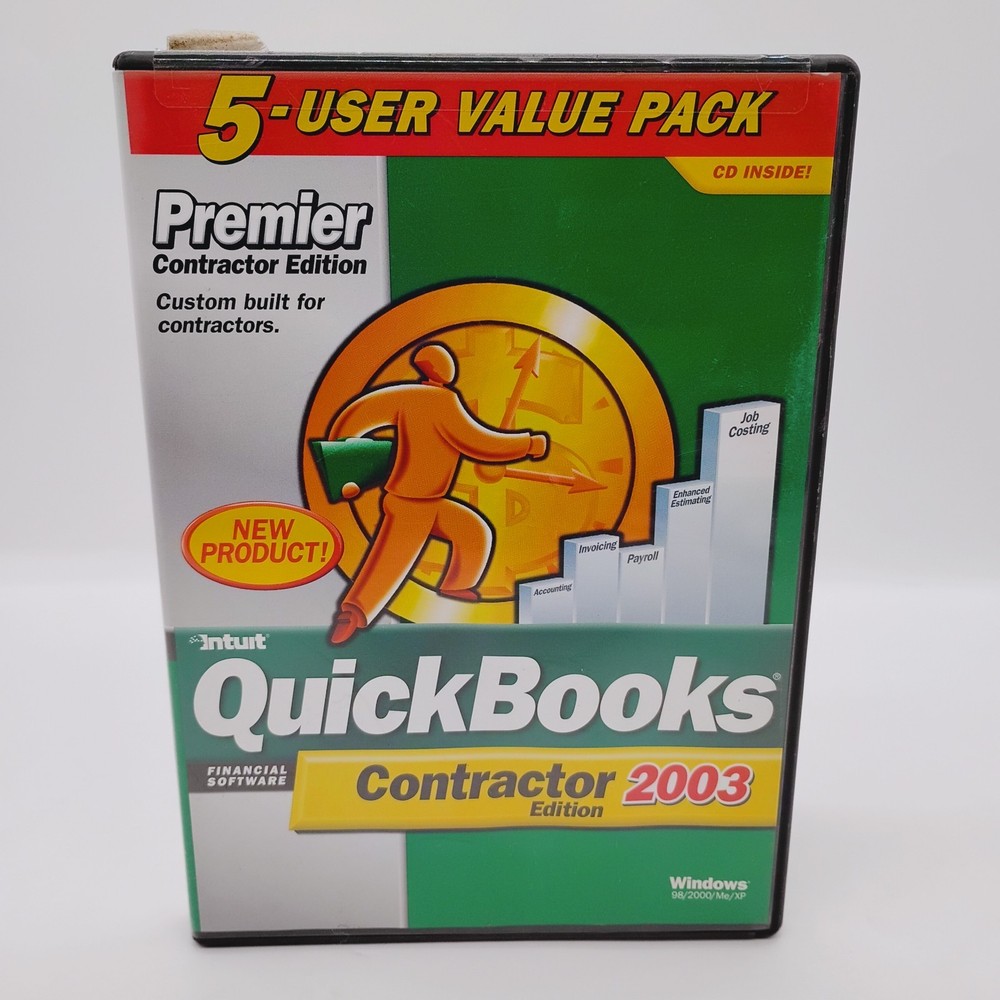 Intuit Quickbooks 2003 Premier Contractor Edition Upgrade Only EUC w/ Key Code