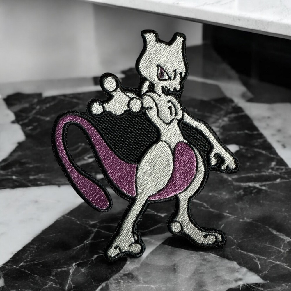 MewTwo Embroidery Patch 4.36" X 3.57"