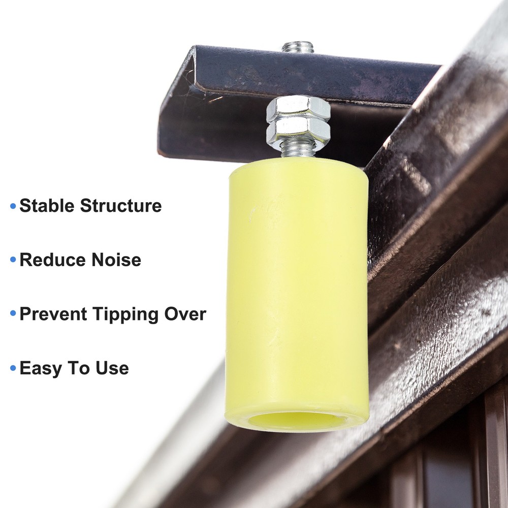 2Pcs Slide Gate Guide Roller 2" Nylon Sliding Gate Support Assembly, Yellow