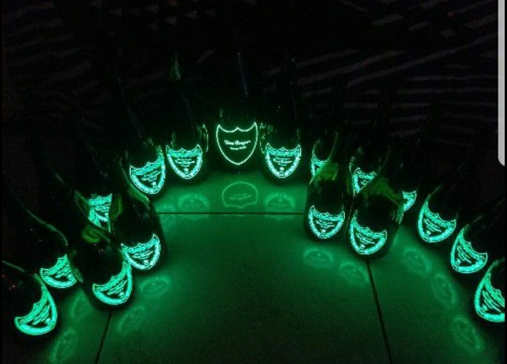 8 Dom perignon luminous empty bottle. All size available.