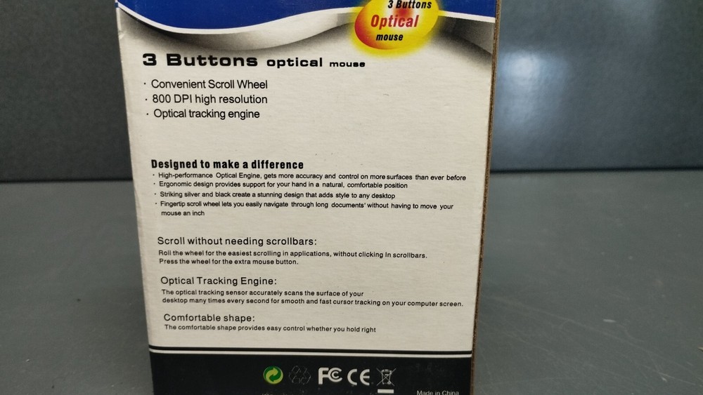 Vintage new Windsor PS/2 3 Button scroll Optical mouse 800dpi