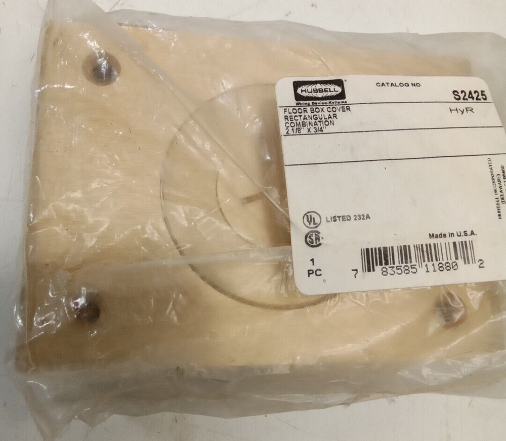 Hubbell S2425 Rectangular Brass Floor Box Cover