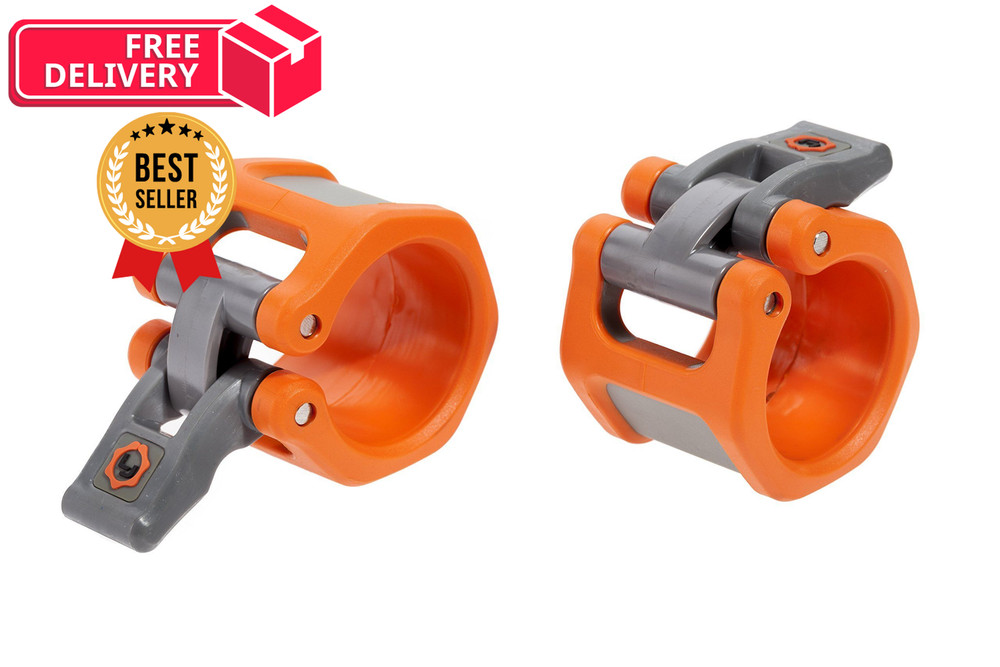 Lock-Jaw HEX 50mm / 2" Olympic Barbell / bars, Orange - Hex