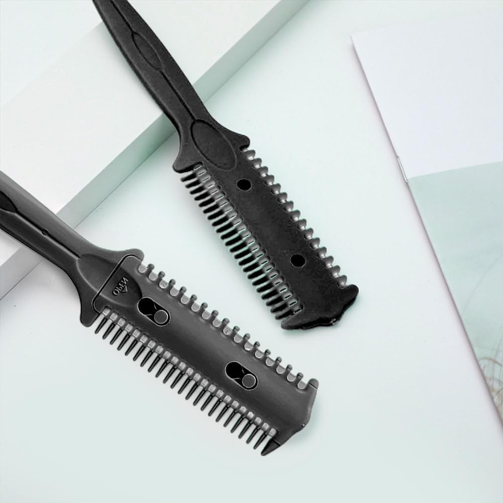 3 Pack Double Sided Comb and Trimmer - Hair Razor Scissors, Split Ends Styler...