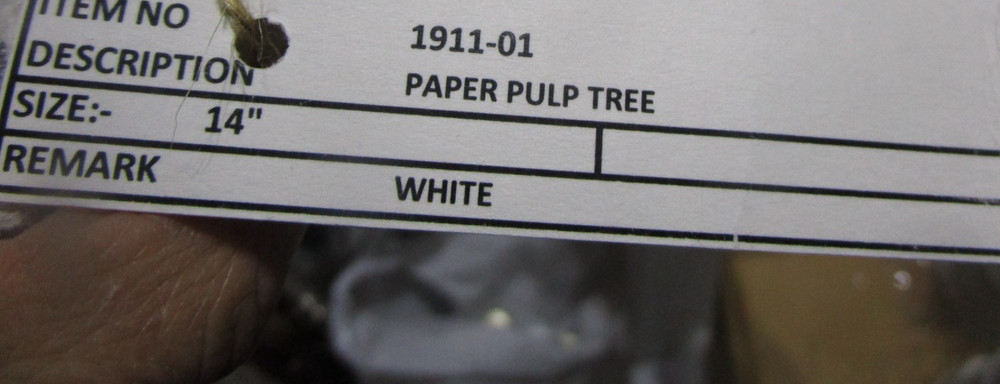 3 Pottery Barn paper pulp white silver Christmas Trees product develop sample