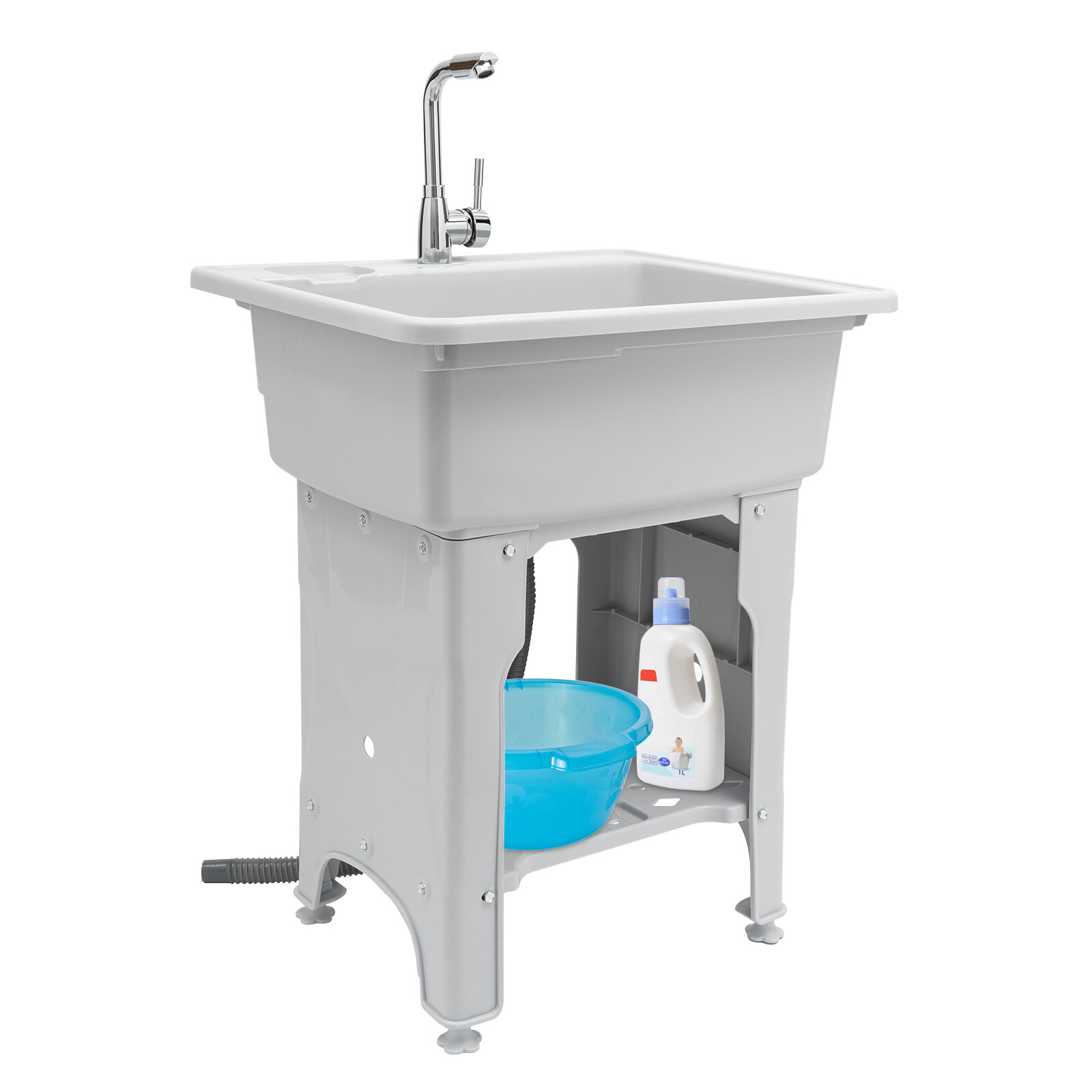 Utility Sink Laundry Tub with Faucet & Basement for Laundry Room Garage or Shop