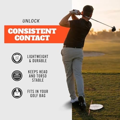 Alignment Mirror with 2 Alignment Rods, Portable Golf Training Aid for Swing