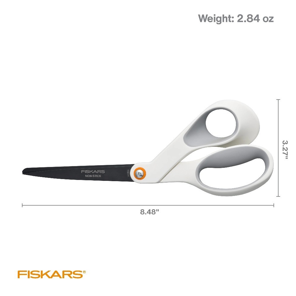 Non-Stick Titanium Kitchen Scissors with Soft Grip Orange Grey Multipurpose