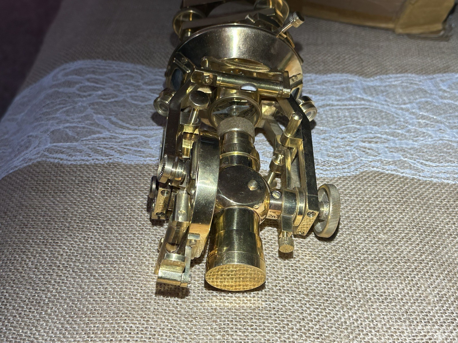 Surveyor's Brass Theodolite Stanley London in Original Condition Transit