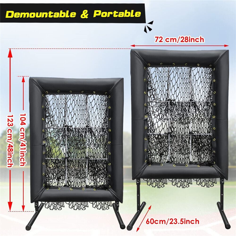 9 Hole Baseball Pitching Net with Strike Zone, 9 Pockets Pitchers Throw Training