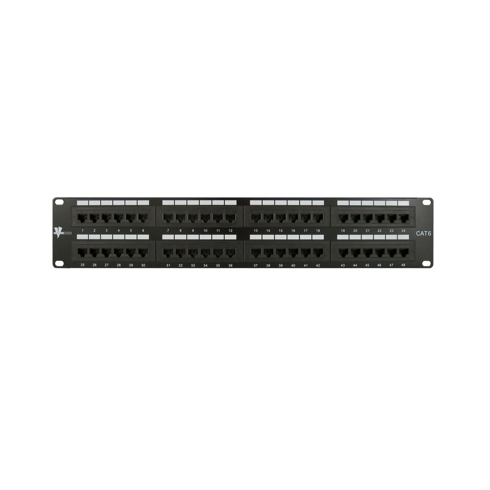 Vertical Cable Cat6 48 Port 19" Horizontal Rackmount 2U Patch Panel