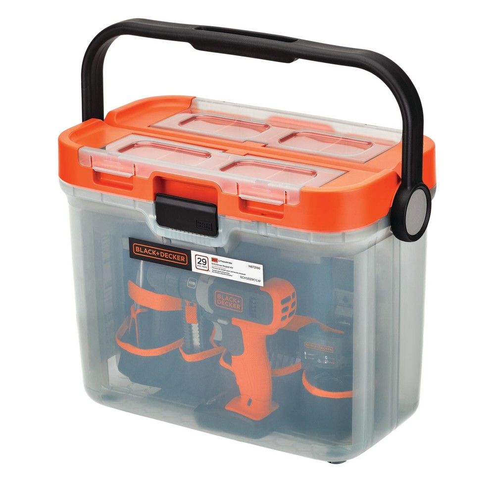 BLACK+DECKER 20v 29PC PK in Translucent Tool Box - BCKSB29C1