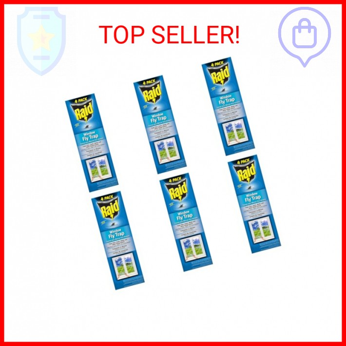 Raid Window Fly Trap 6 Pack, Fruit Fly Traps for Indoors, Disposable Bug Catcher
