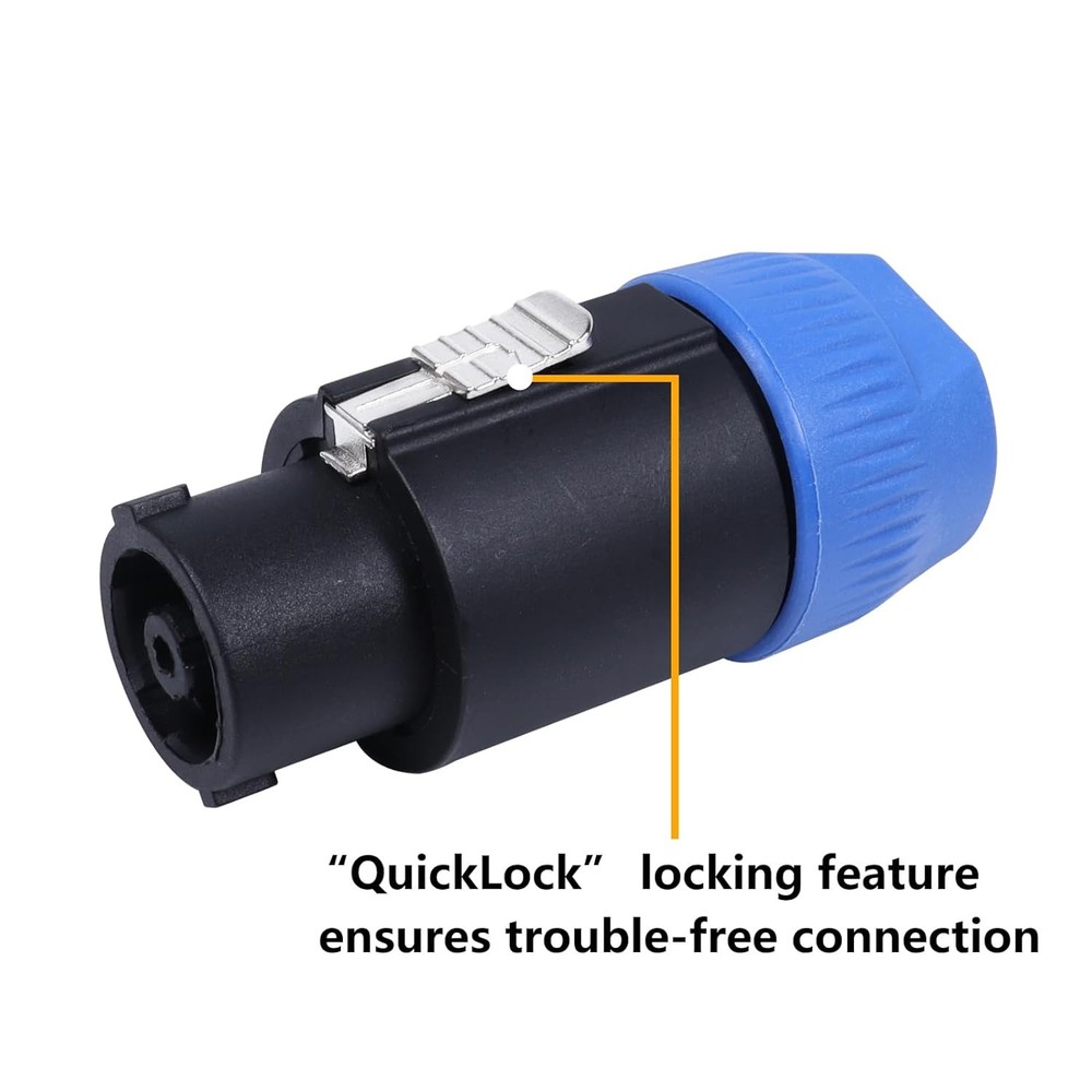 4Pack NL8FC 8 Pole Locking High-Load Speakon Connector Replacement for Neutrik