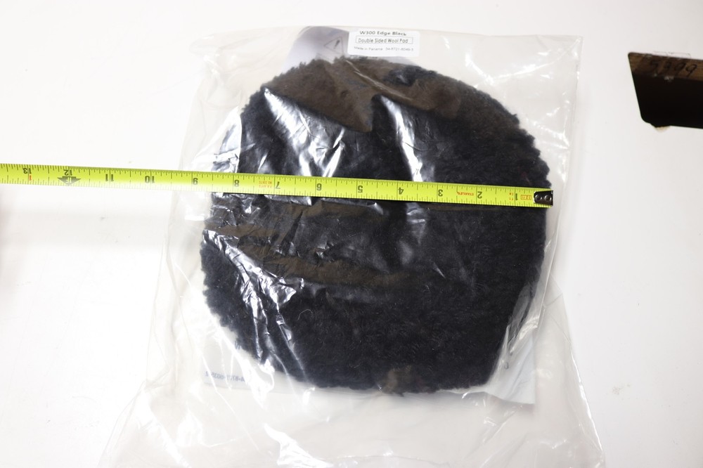 Presta W300 Edge Black Double Sided Wool Pad Hook & Loop 9" Diameter