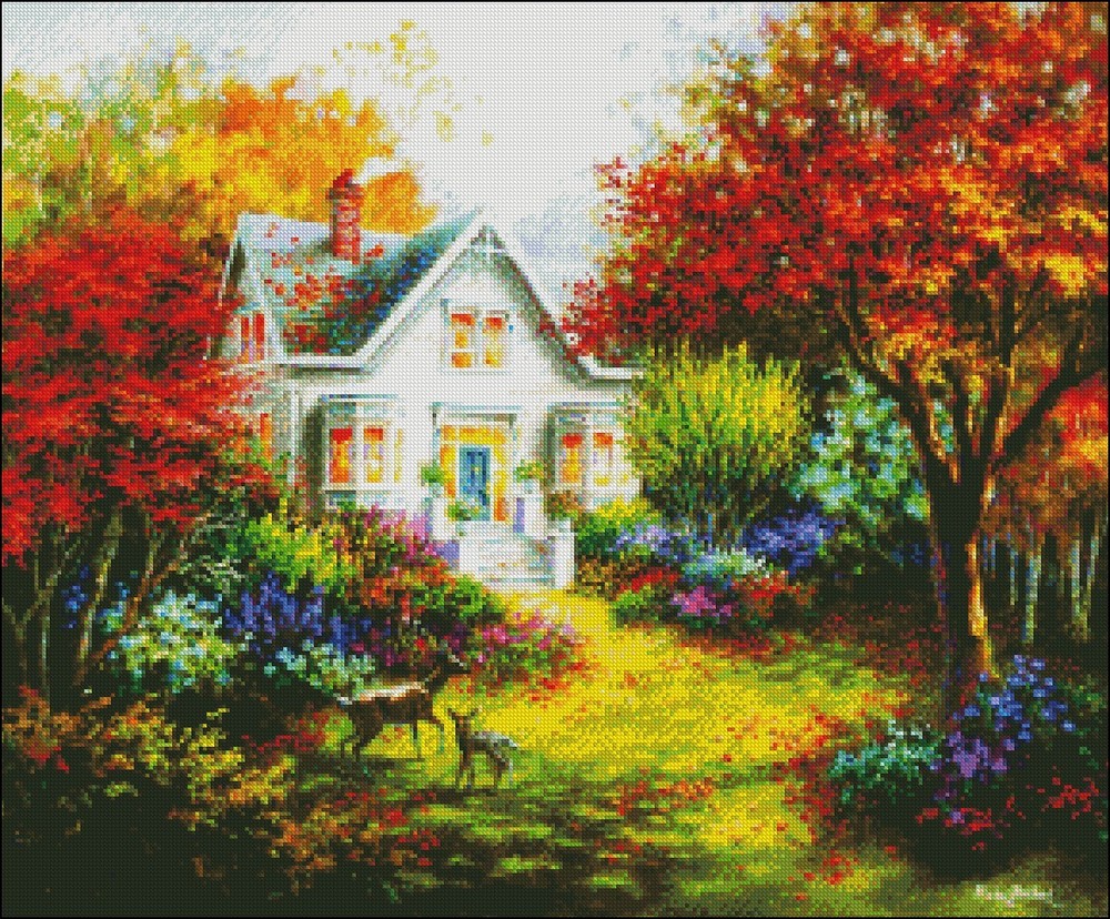 Chart Needlework Embroidery Counted Cross Stitch Patterns- Autumn Overtures