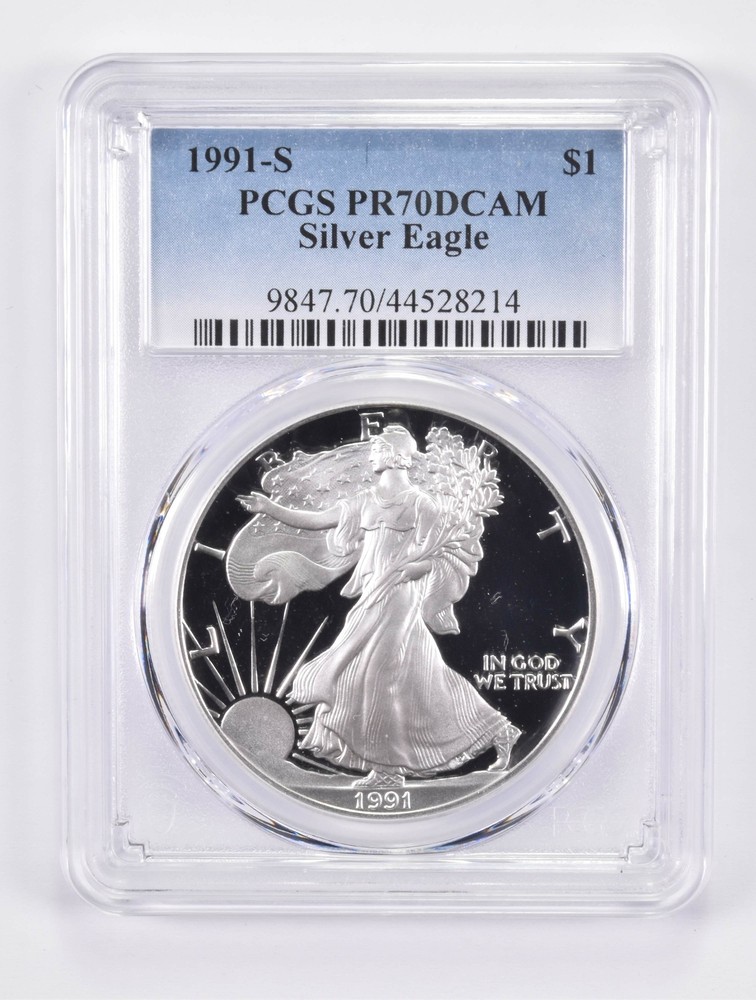 PR70 1991-S DCAM American Silver Eagle PCGS Blue Label