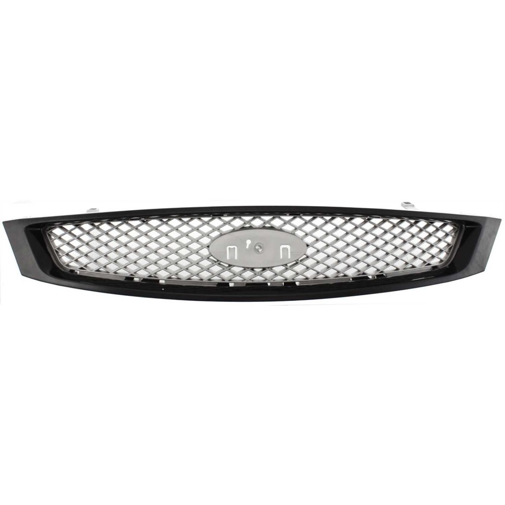 Grille For 2005-2007 Ford Focus Black Shell w/ Gray Insert Plastic