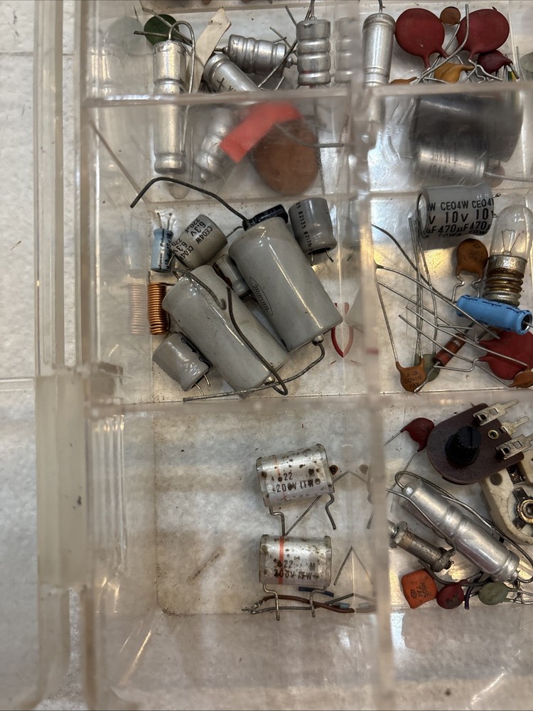 Vintage Capacitors Lot Ceramic Electrolytic Assorted Untested