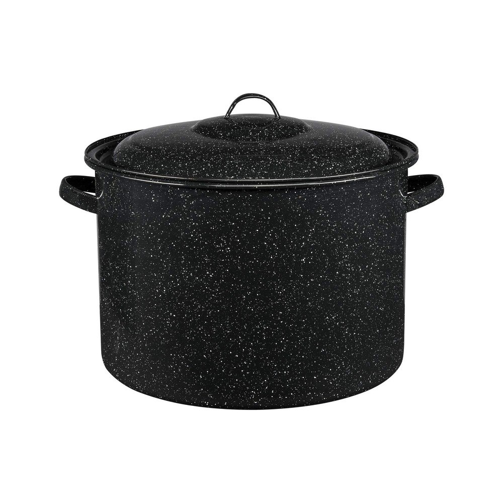Granite Ware 21-Quart Stockpot Large Capacity (Speckled Black)