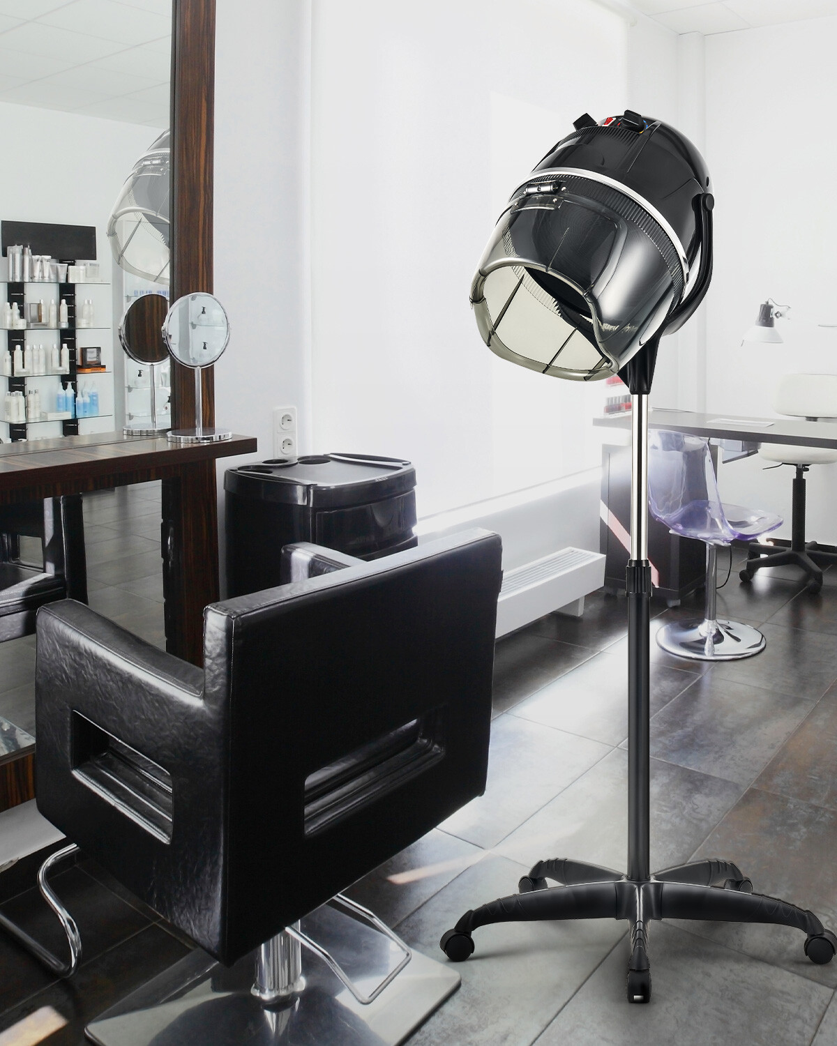 Secondhand 1300W 360° Swivel Floor Standing Bonnet Hair Dryer with Wheels