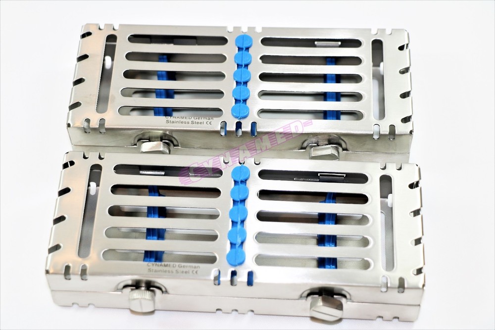 GERMAN GRADE STERILIZATION TRAY FOR 5 INSTRUMENTS DOUBLE BUTTON DETACHABLE 2EA