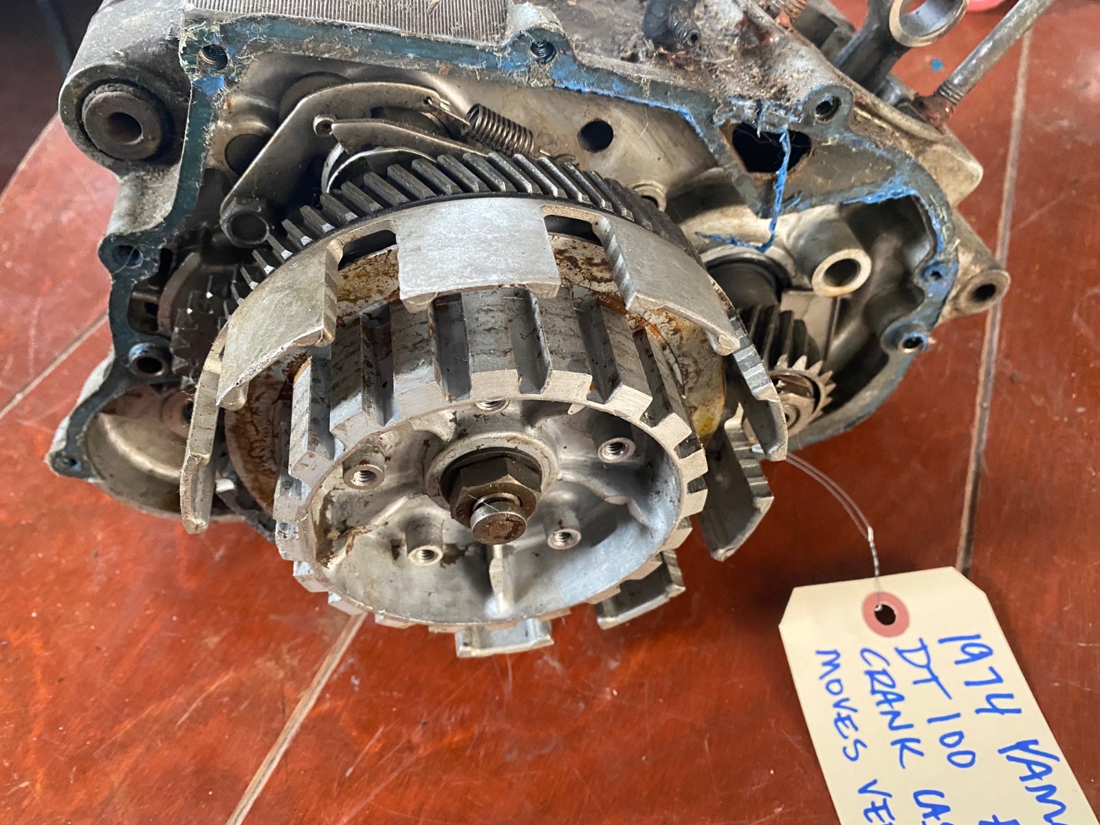 1974 Yamaha DT100 (437 VIN) Engine Bottom End Crank Case Transmission Crankshaft