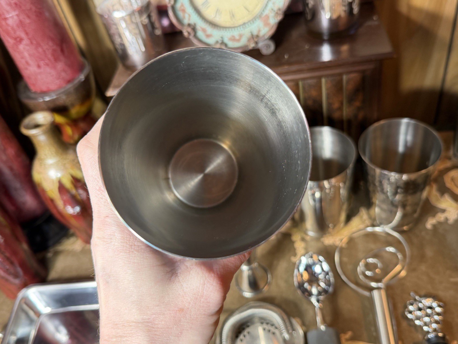 Stainless Steel Cocktail Shaker Set Bar Tools Lot Jigger Strainer Spoon