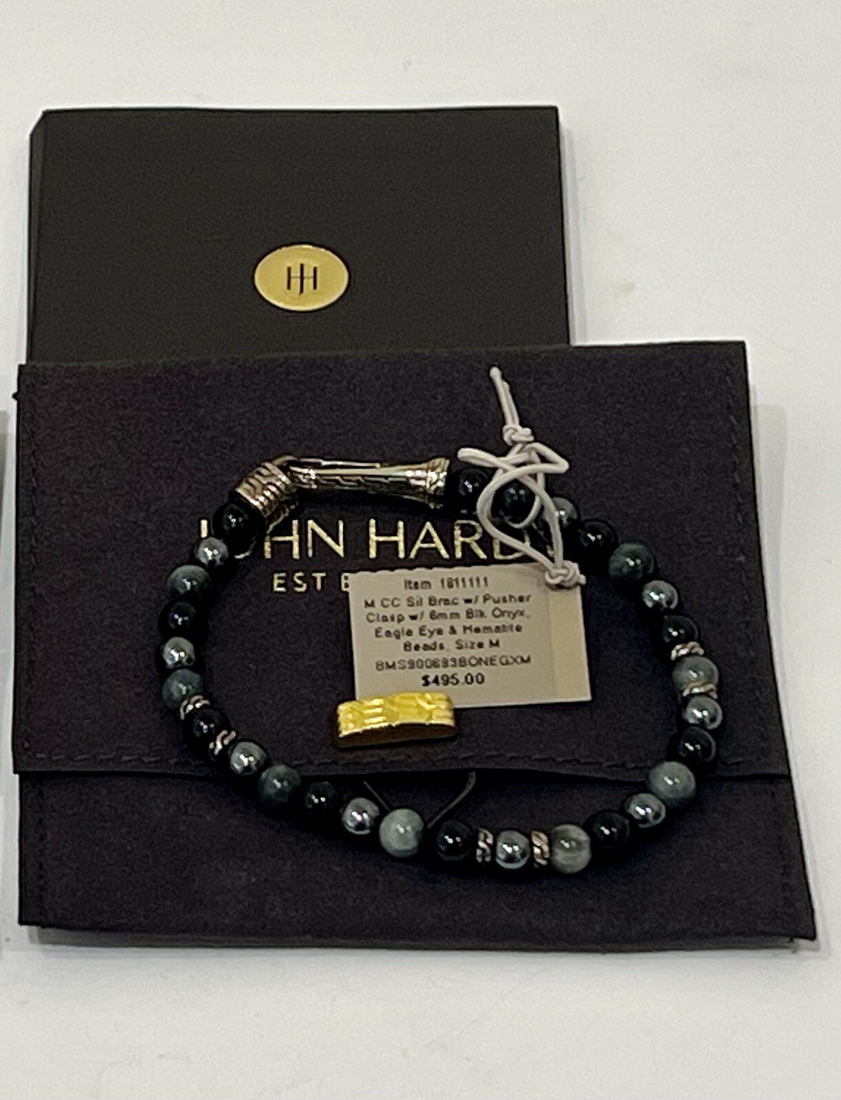 John Hardy Black Onyx Eagle Eye & Hematite Bracelet