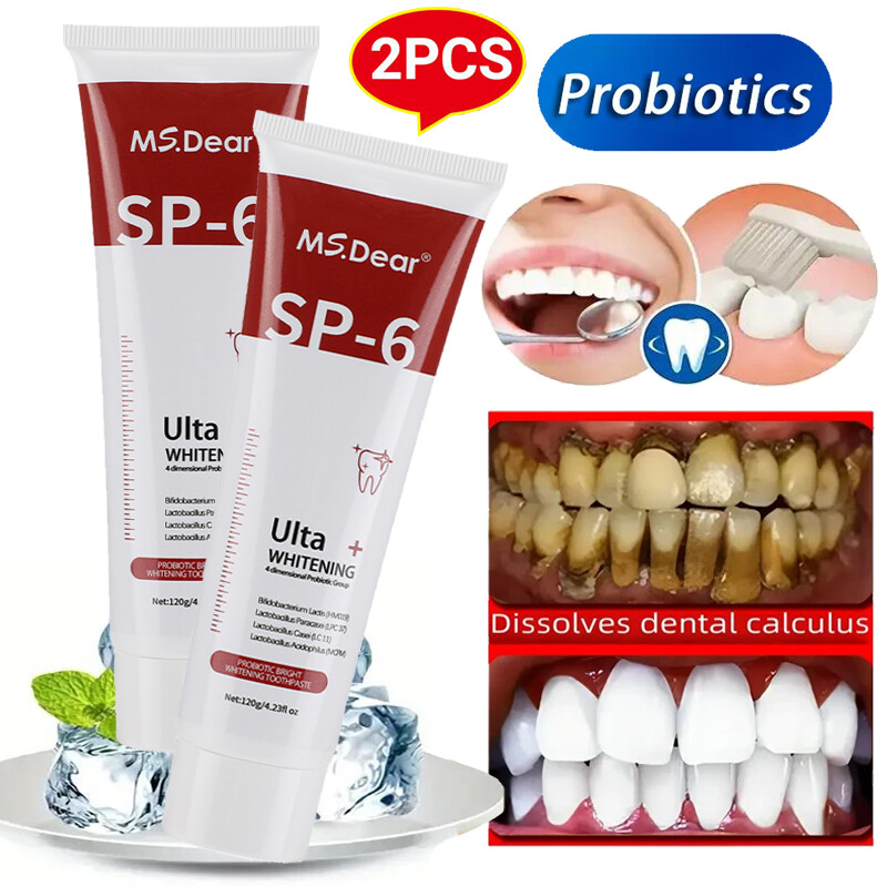 2PCS SP-6 Probiotic Toothpaste,Sp-6 Toothpaste Whitening Quick White Toothpaste
