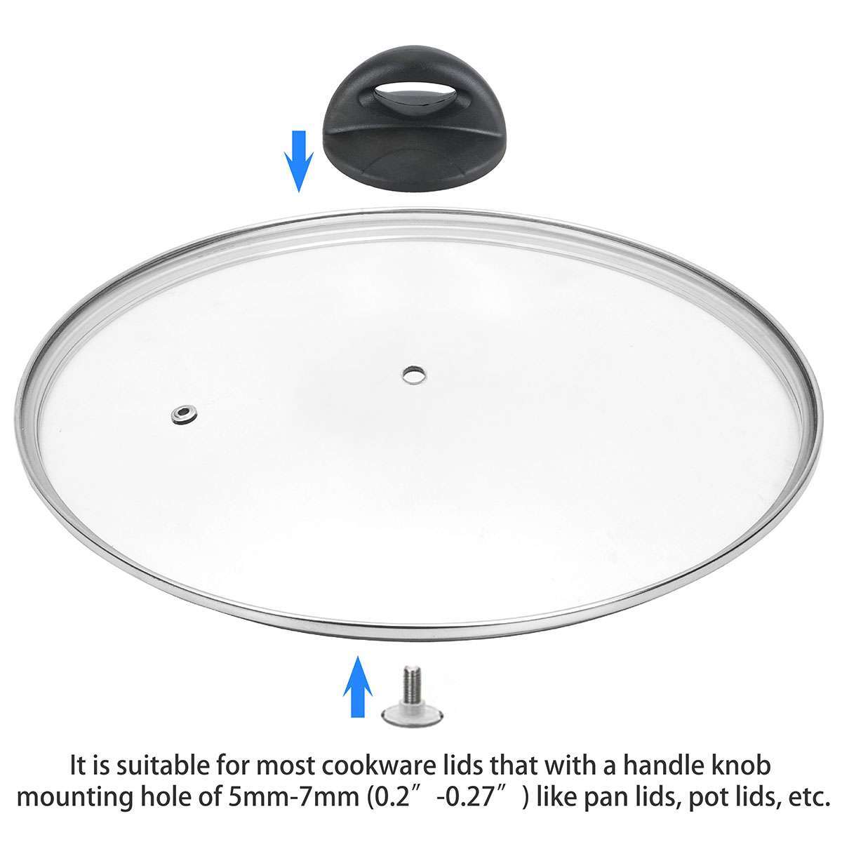 4pcs Universal Replacement Kitchen Cookware Crock Pot Lid Cover Grip Knob Handle