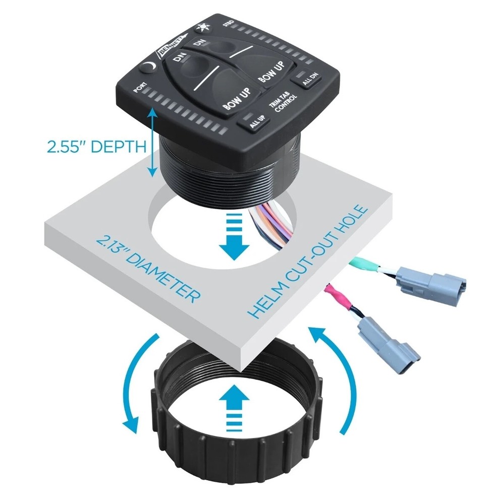 Bennett OBI9000-E Bolt Electric Integrated Trim Tab Control with LED Indicator