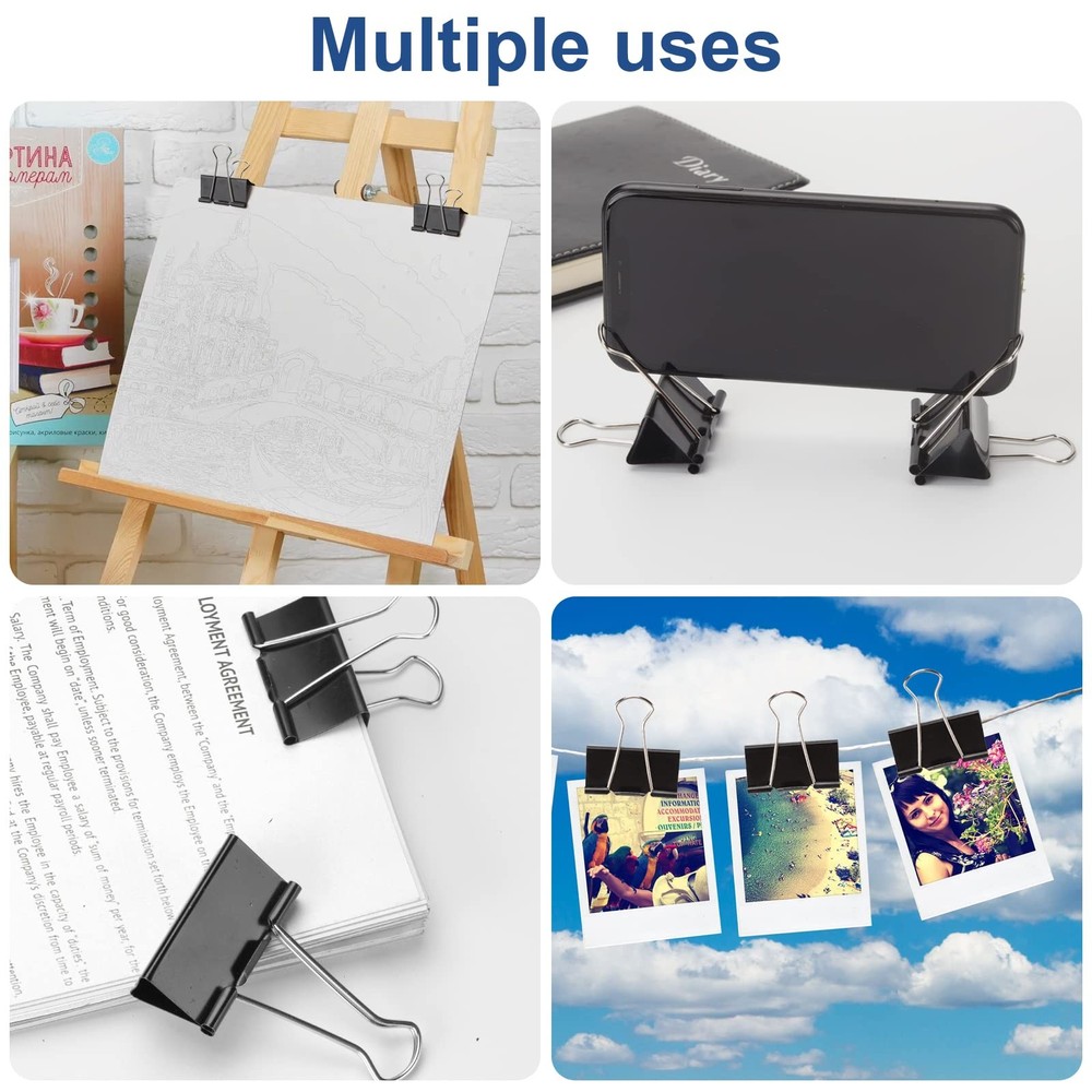 150 PCS Binder Clips Assorted Sizes, Extra Large Medium Small Sizes