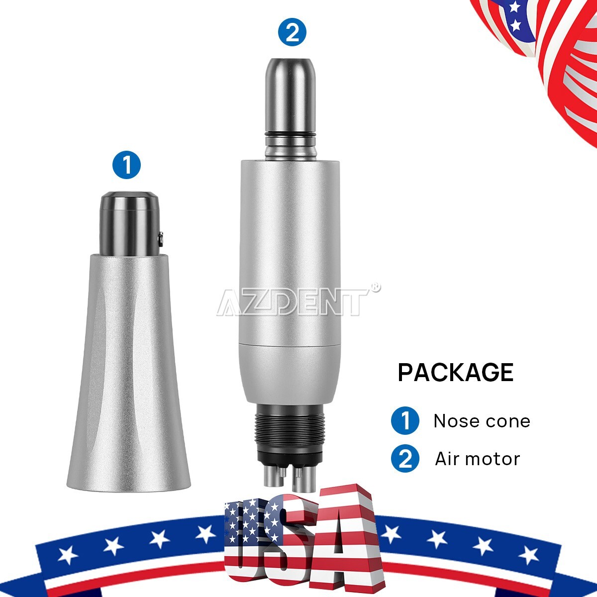 360° Swivel Dental Hygiene Prophy Handpiece Air Motor 4 Holes W/ 4:1 Nose cone