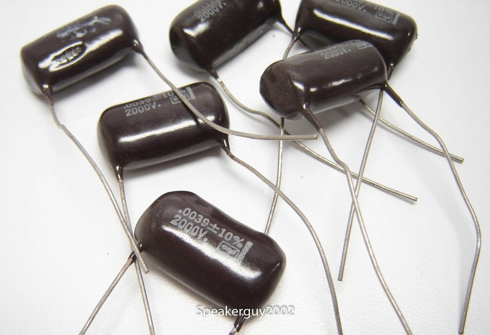 6 NOS Cornell-Dubilier Capacitors / .0039 MFD / 2000 VDC -- KTB2