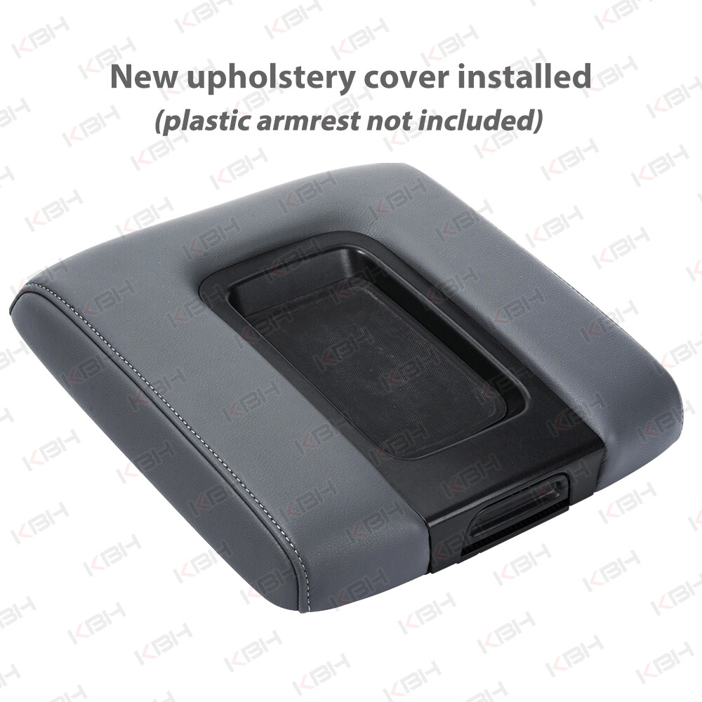 Fit 14-18 Silverado Sierra Jump Seat Console Armrest Lid Vinyl Cover Dark Gray