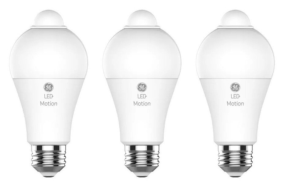 (3 bulbs) GE LED+ Motion Sensing LED Light Bulb, 12 watts, 1100 lumens, 75 watt