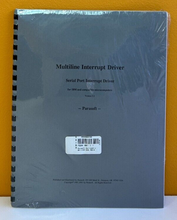 Parasoft 1985 Multiline Interrupt Driver / Serial Port Interrupt Driver Manual.