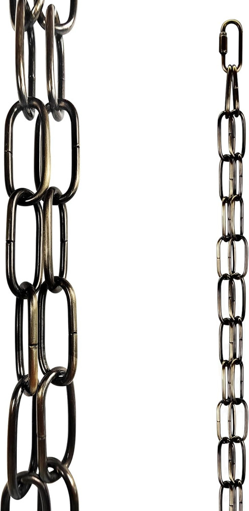 16.5 FT Matte Bronze-Colored Rain Chain with Hooks - Rain Chains for Outside - A