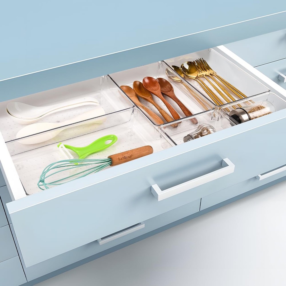 3 PCS Large Drawer Organizer, 3Sizes Plastic Versatile Desk Drawer Organizer ...