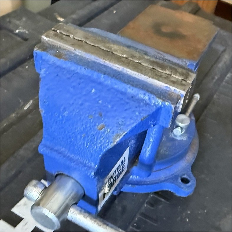 Central Forge Blue Swivel Base Bench Vise Cast Iron Heavy Duty Workshop Tool