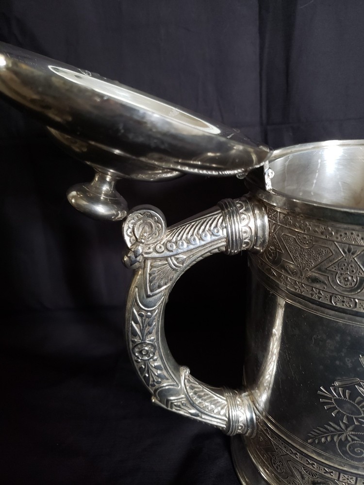 Simpson Hall Miller Quadruple Silverplate Tilting Pitcher + Stand