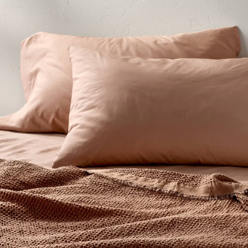 Standard 400 Thread Count Percale Pillowcases Light Adobe Clay - Casaluna